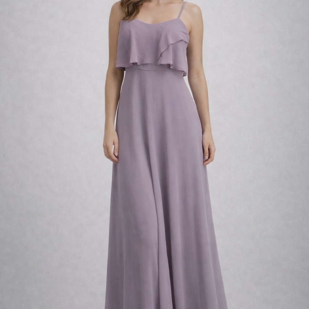 Mori Lee Lavender Ruffle Bodice Spaghetti-Strap Maxi Gown - size 6/small